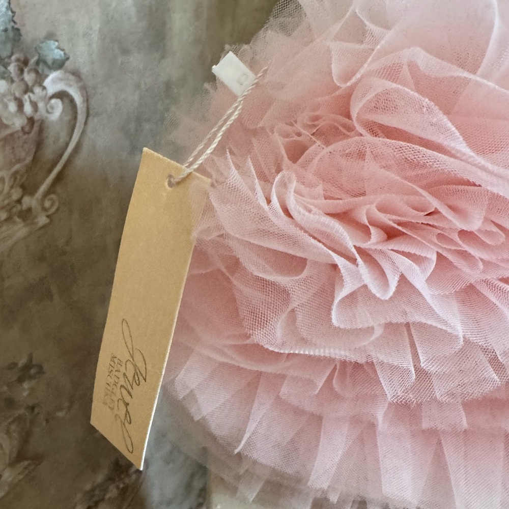 BADGLEY MISHKA JAZZIE JEWEL RUFFLED TULLE BAG SOFT PALE PINK - Picture 6 of 6